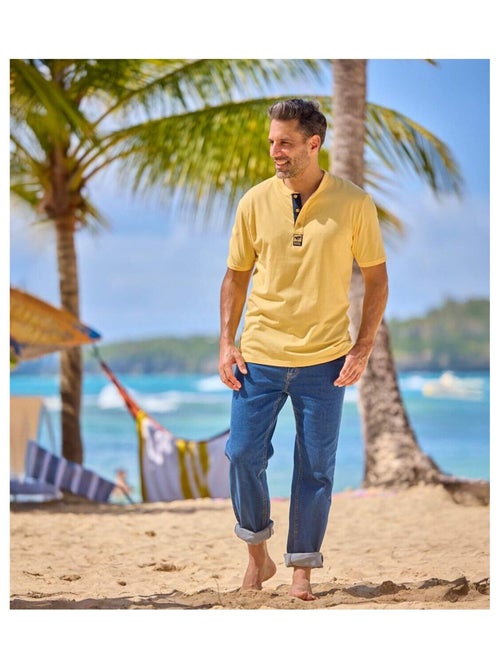 Lot de 3 Tee-Shirts Col Boutonné Fantaisie   - ATLAS FOR MEN - Kiabi