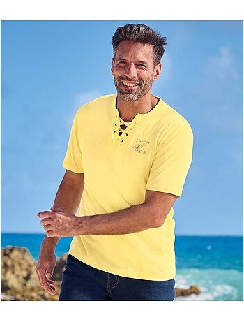 Lot de 3 tee-shirts col lacé - atlas for men