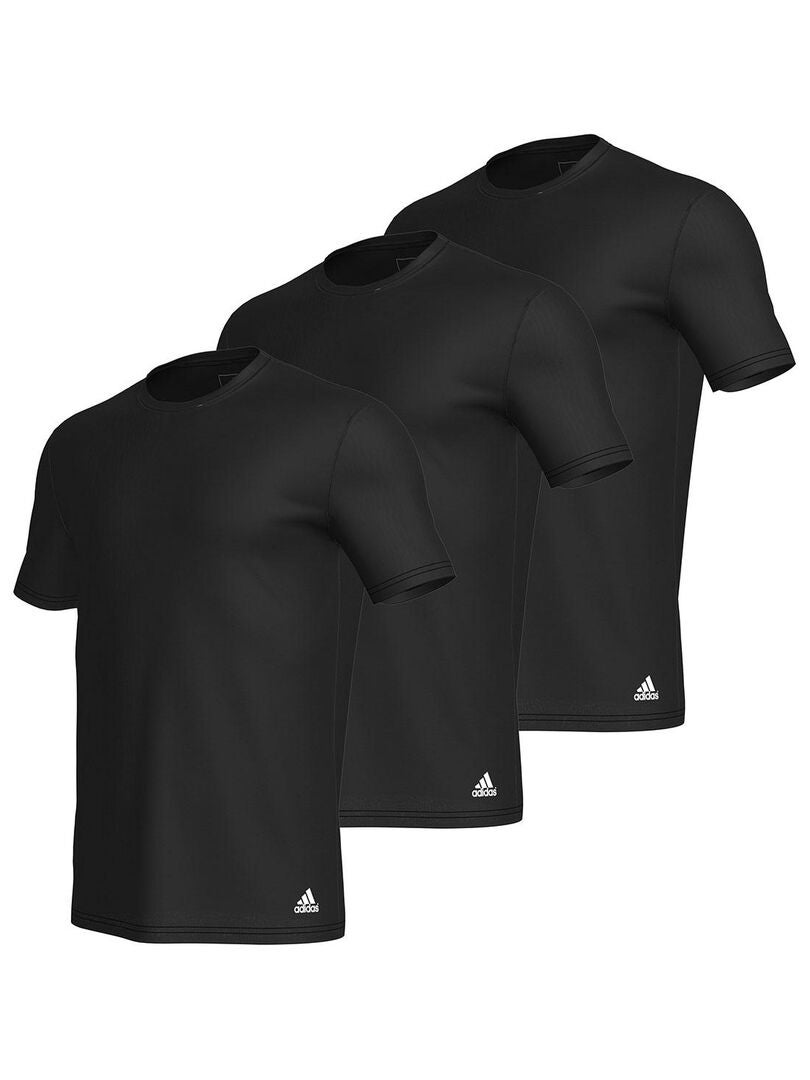 T-shirt pour homme avec large col rond et coupe droite, 1 x noir, S