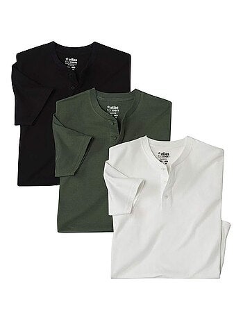 Lot de 3 Tee-Shirts Col Tunisien - ATLAS FOR MEN