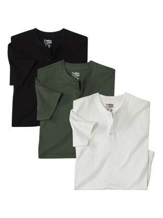 Lot de 3 Tee-Shirts Col Tunisien  - ATLAS FOR MEN