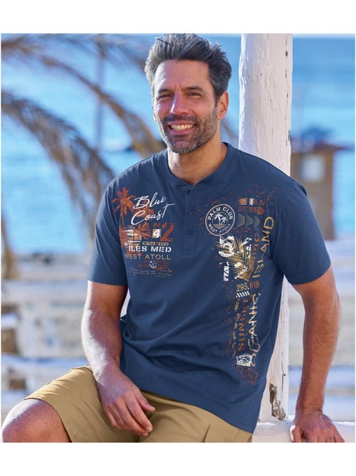 Lot de 3 Tee-Shirts Col Tunisien   - ATLAS FOR MEN - Kiabi