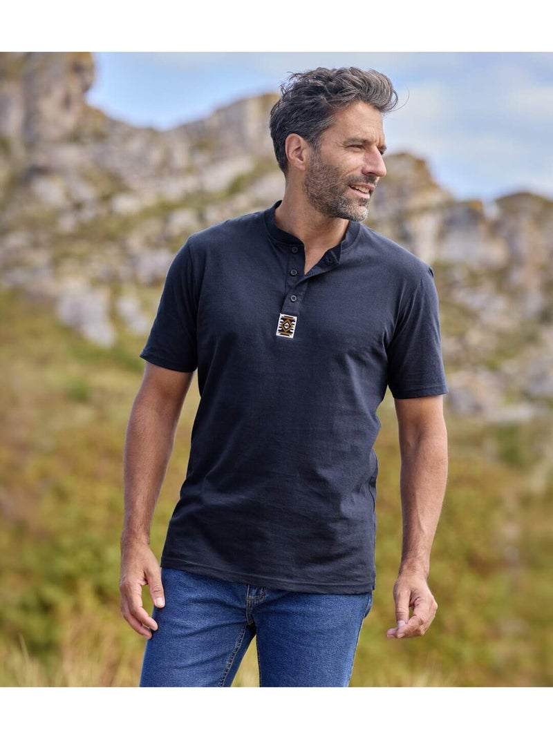 Lot de 3 tee-shirts col tunisien outdoor  - atlas for men Blanc Jaune Bleu - Kiabi