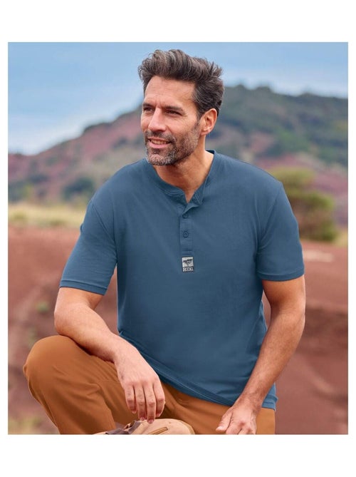 Lot de 3 Tee-Shirts Col Tunisien Unis   - ATLAS FOR MEN - Kiabi