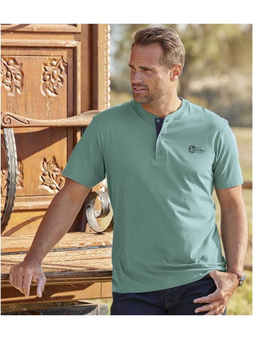 Lot de 3 Tee-Shirts Col Tunisien Unis  - ATLAS FOR MEN - Kiabi