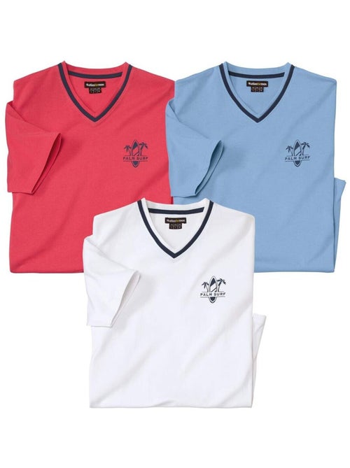 Lot de 3 Tee-shirts Col V   - ATLAS FOR MEN - Kiabi