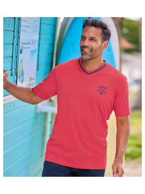 Lot de 3 Tee-shirts Col V   - ATLAS FOR MEN - Kiabi