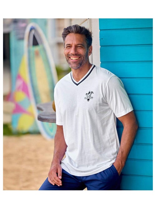 Lot de 3 Tee-shirts Col V   - ATLAS FOR MEN - Kiabi