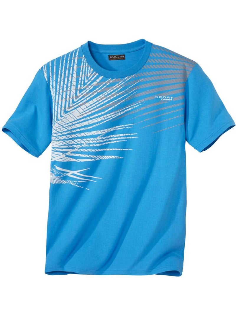 Lot de 3 Tee-Shirts Graphic Imprimés Palm  - ATLAS FOR MEN Blanc Bleu Noir - Kiabi