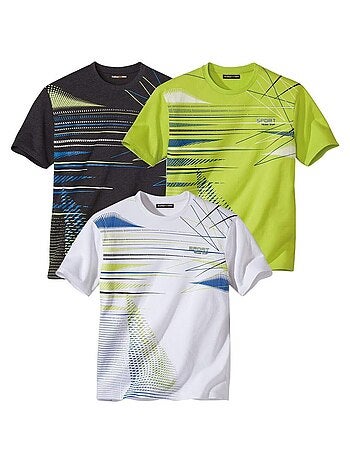 Lot de 3 Tee-Shirts Graphique Sport - ATLAS FOR MEN