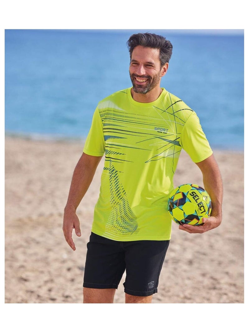 Lot de 3 Tee-Shirts Graphique Sport  - ATLAS FOR MEN Blanc Vert Noir - Kiabi