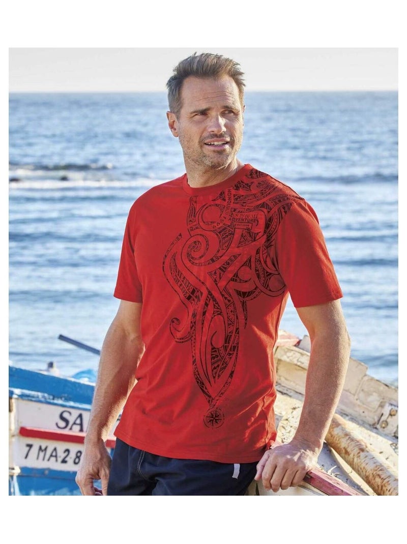 Lot de 3 Tee-Shirts Imprimé Maori  - ATLAS FOR MEN Noir Jaune - Kiabi