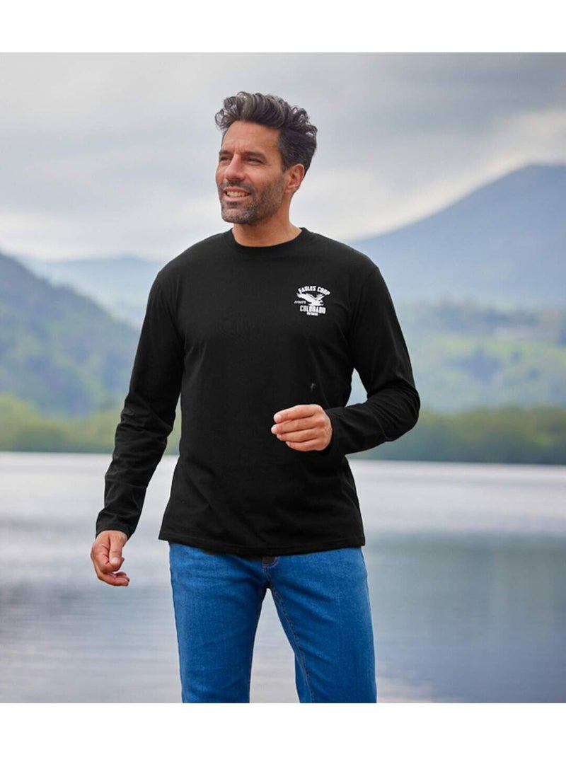 Lot de 3 Tee-shirts Manches Longues Colorado  - ATLAS FOR MEN Blanc Bleu Noir - Kiabi