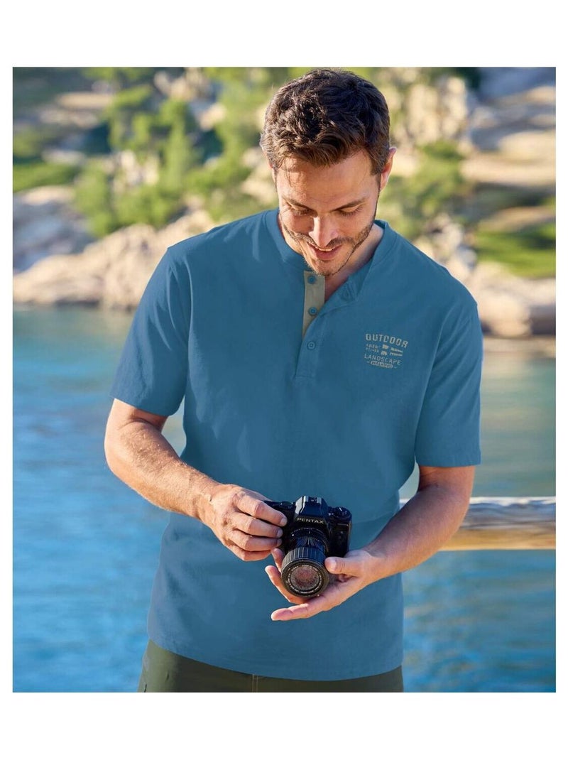Lot de 3 Tee-Shirts Outdoor   - ATLAS FOR MEN Bleu Vert - Kiabi