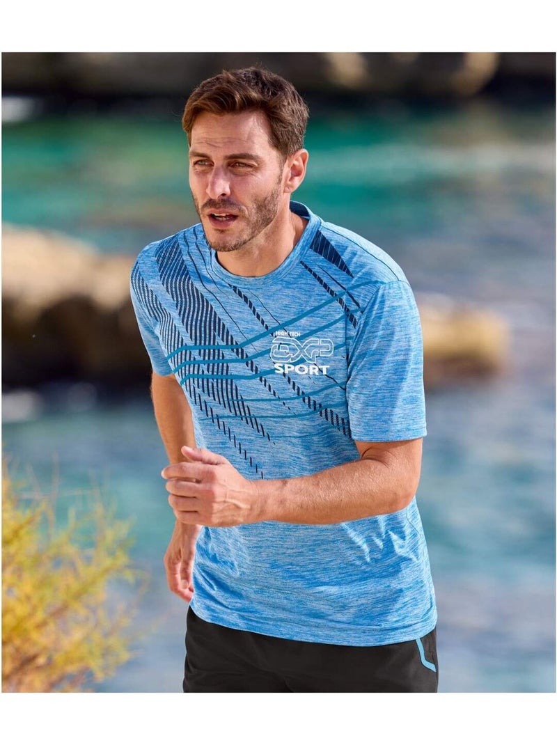 Lot de 3 Tee-Shirts Polyester Sport   - ATLAS FOR MEN Bleu Gris Bleu - Kiabi