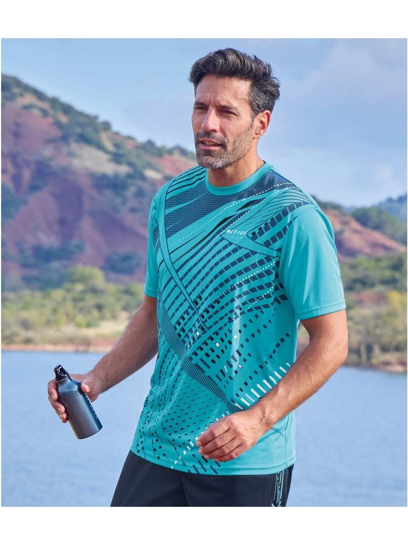 Lot de 3 Tee-Shirts Running   - ATLAS FOR MEN Blanc Bleu Bleu - Kiabi