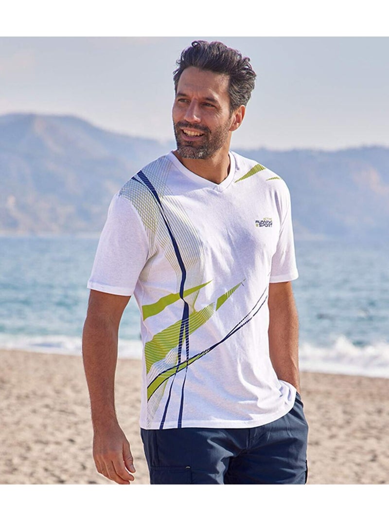 Lot de 3 Tee-Shirts Running  - ATLAS FOR MEN Blanc Multicolore Bleu - Kiabi