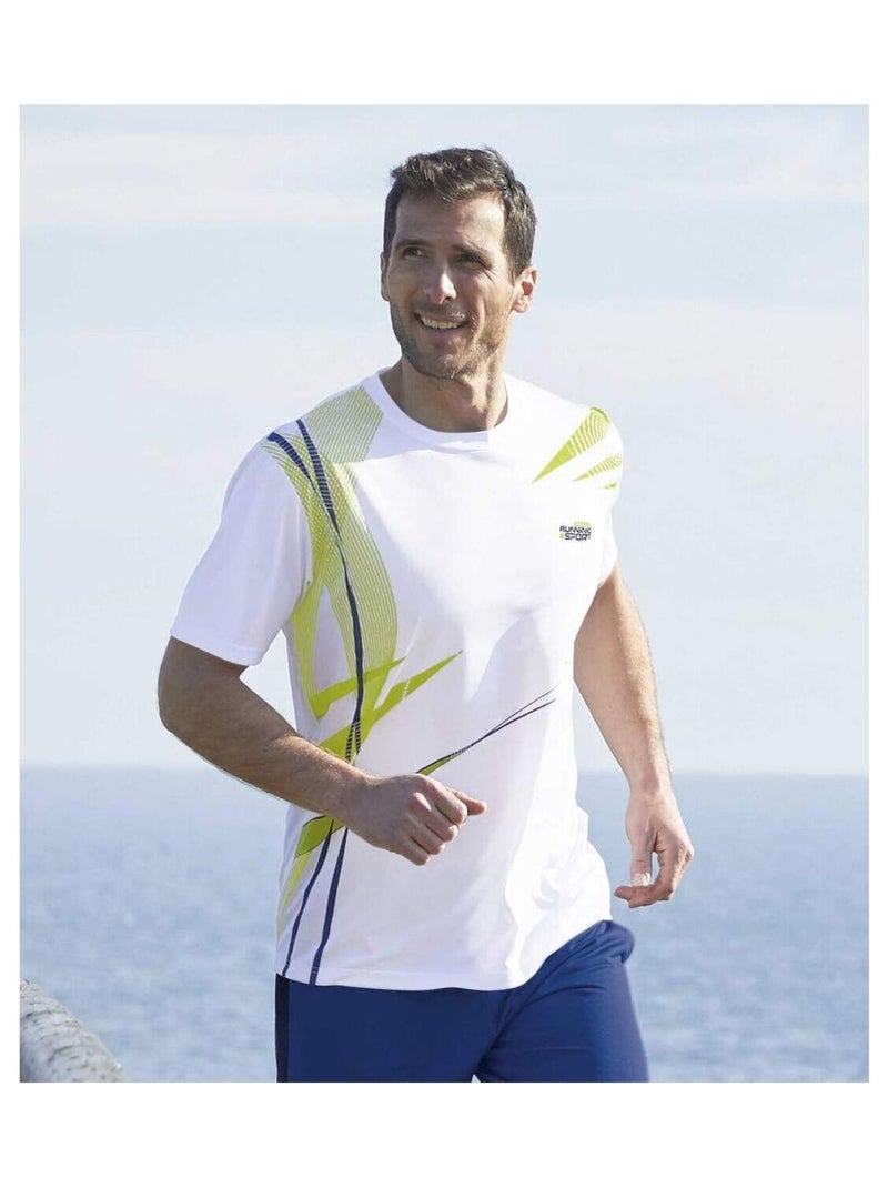 Lot de 3 Tee-Shirts Running  - ATLAS FOR MEN Blanc Vert Bleu - Kiabi