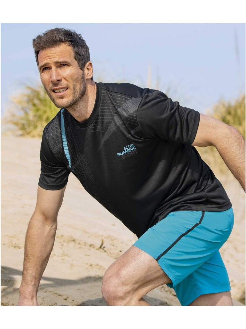 Lot de 3 Tee-shirts Running   - ATLAS FOR MEN Bleu Gris Noir - Kiabi