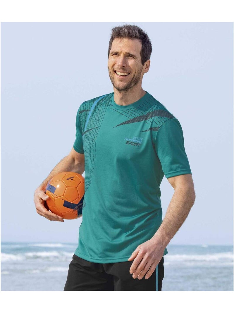 Lot de 3 Tee-shirts Running   - ATLAS FOR MEN Bleu Gris Noir - Kiabi
