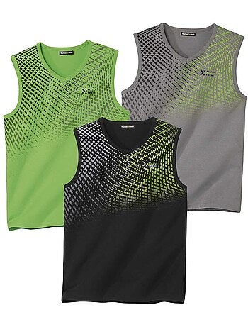 Lot de 3 Tee-shirts Sans Manches Sport - ATLAS FOR MEN