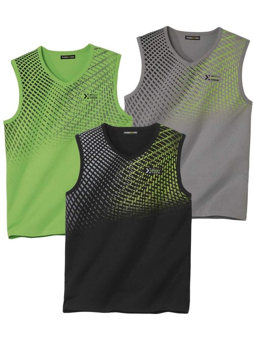 Lot de 3 Tee-shirts Sans Manches Sport   - ATLAS FOR MEN - Kiabi
