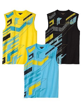 Lot de 3 Tee-Shirts Sans Manches Sport Line - ATLAS FOR MEN