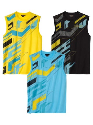 Lot de 3 Tee-Shirts Sans Manches Sport   - ATLAS FOR MEN