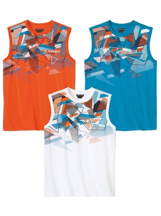 Lot de 3 Tee-Shirts Sans Manches Sport Team   - ATLAS FOR MEN