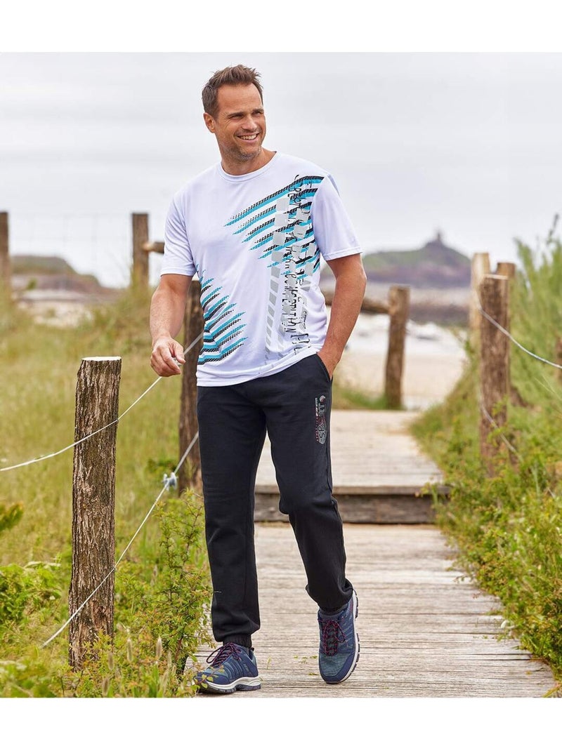 Lot de 3 Tee-Shirts Sport   - ATLAS FOR MEN Blanc Bleu Noir - Kiabi