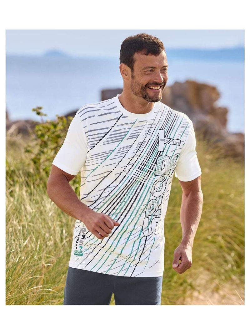 Lot de 3 Tee-Shirts Sport   - ATLAS FOR MEN Blanc Vert Noir - Kiabi