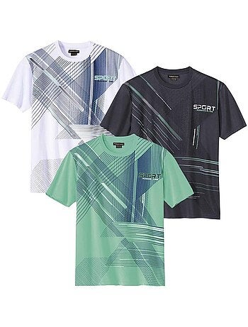 Lot de 3 Tee-Shirts Sport Imprimé Graphique - ATLAS FOR MEN
