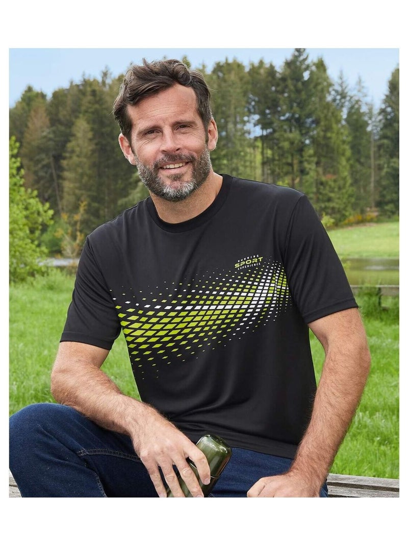 Lot de 3 Tee-Shirts Sport   - ATLAS FOR MEN Noir - Kiabi