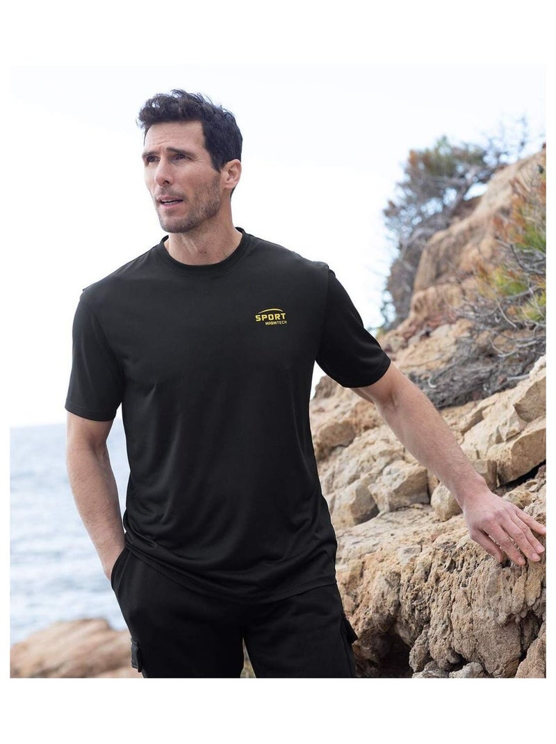 Lot de 3 Tee-Shirts Sport   - ATLAS FOR MEN Noir Jaune - Kiabi