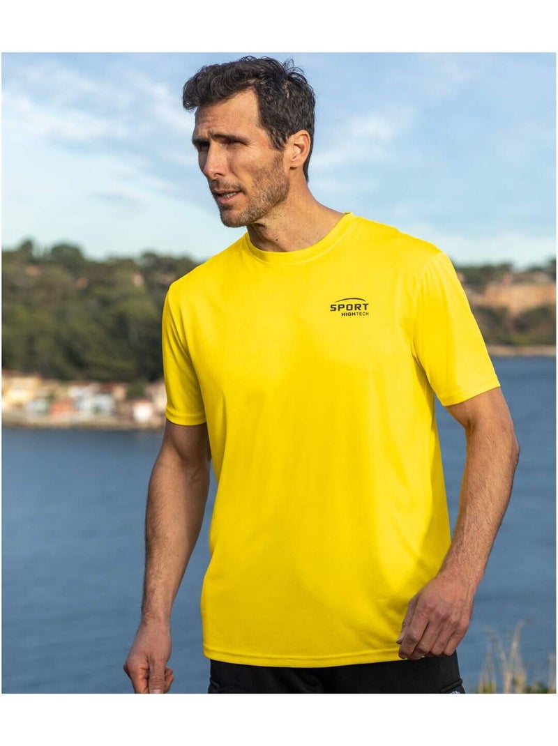 Lot de 3 Tee-Shirts Sport   - ATLAS FOR MEN Noir Jaune - Kiabi