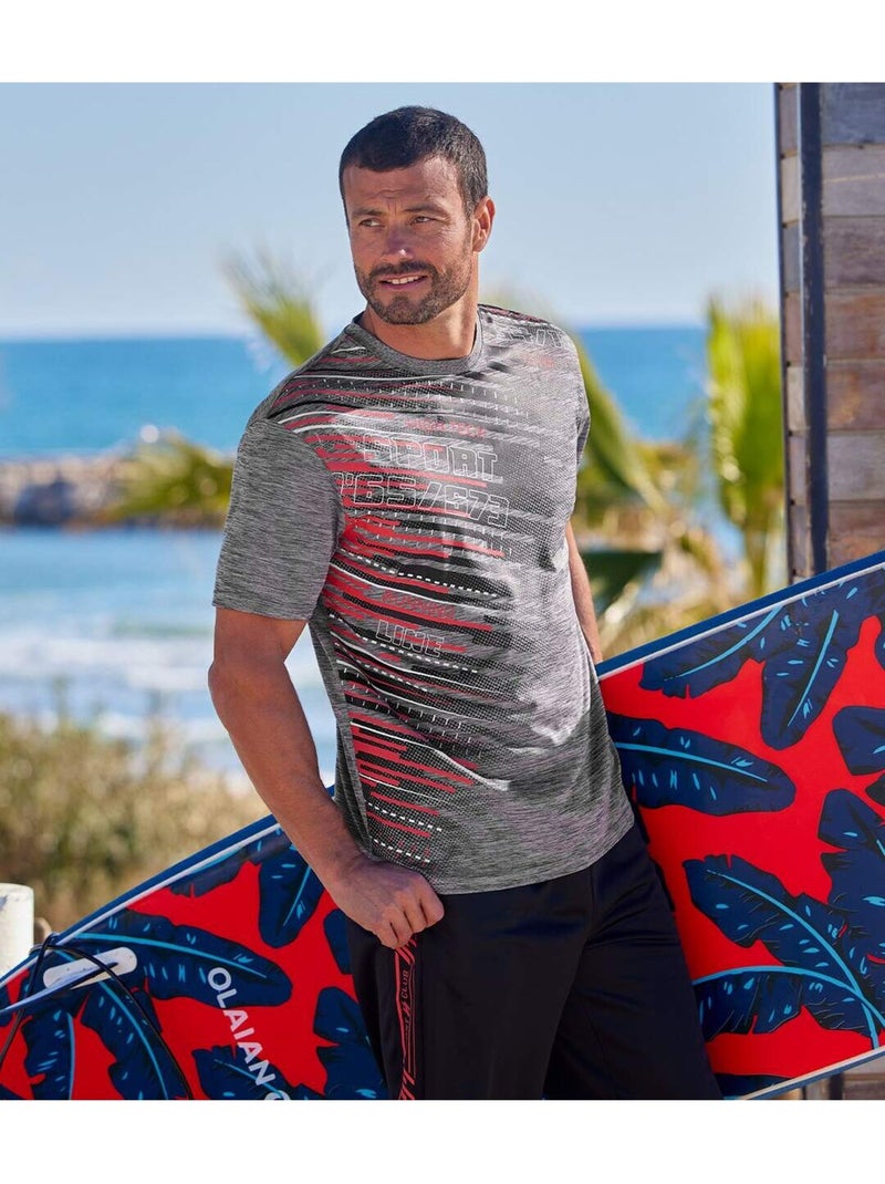 Lot de 3 Tee-Shirts Sport et Loisirs   - ATLAS FOR MEN Gris Vert clair - Kiabi