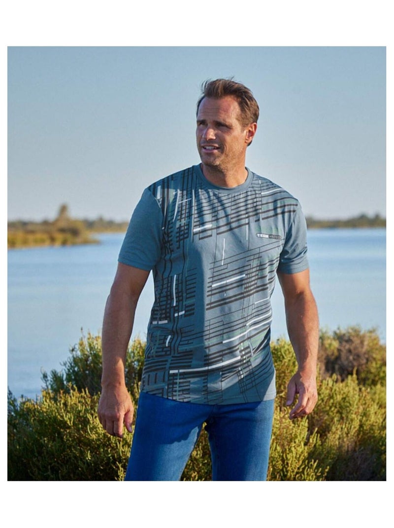 Lot de 3 Tee-Shirts Sport Graphic   - ATLAS FOR MEN Bleu Noir - Kiabi