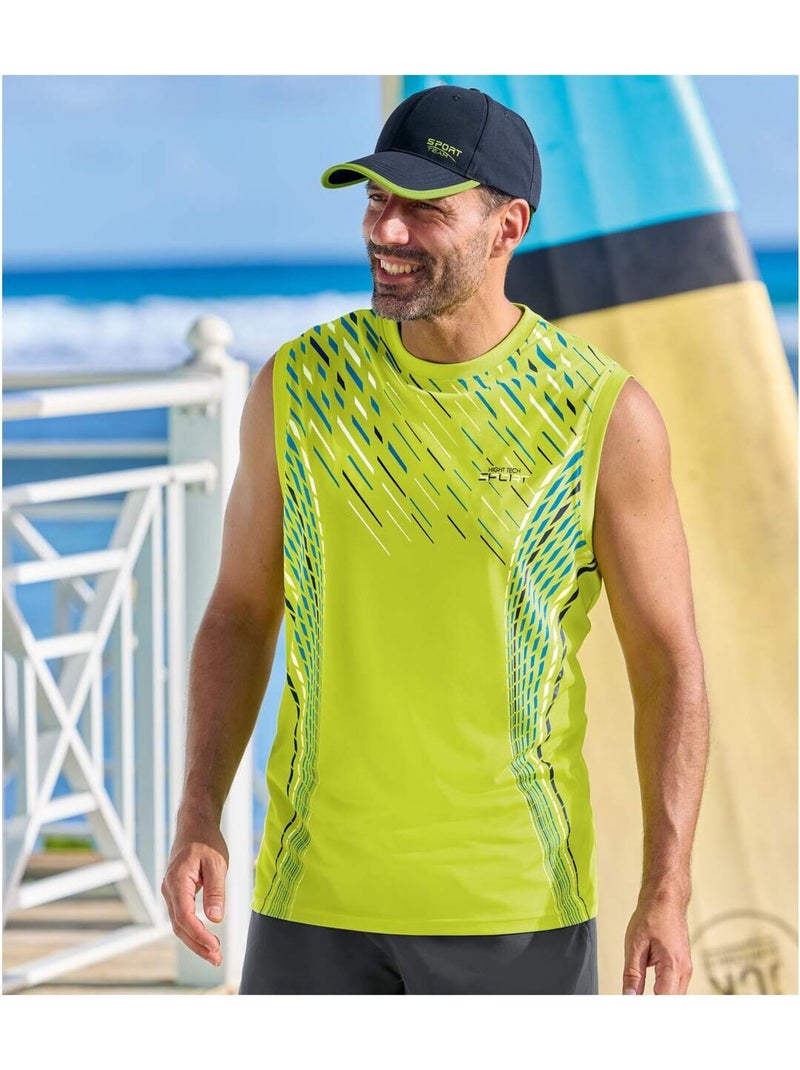 Lot de 3 Tee-Shirts Sport Sans Manches   - ATLAS FOR MEN Bleu Jaune Bleu - Kiabi