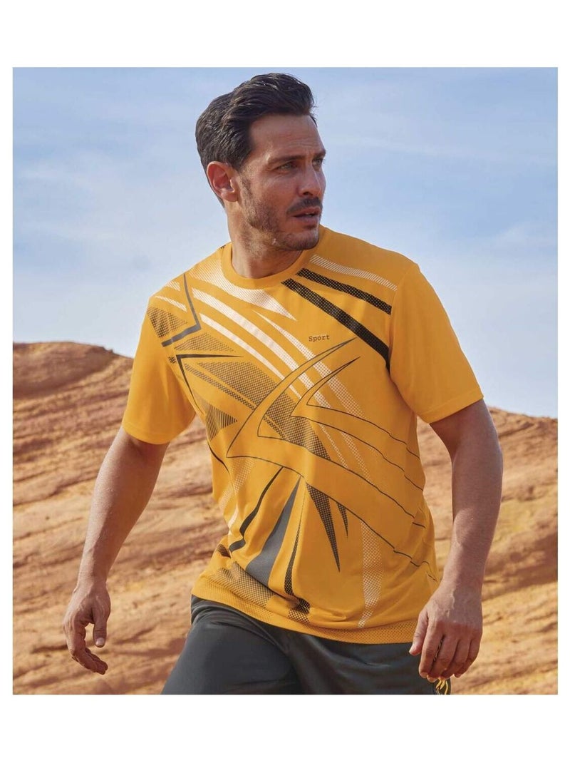 Lot de 3 Tee-Shirts Sporting   - ATLAS FOR MEN Bleu Jaune - Kiabi