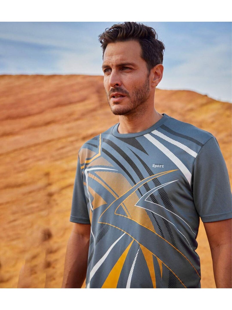 Lot de 3 Tee-Shirts Sporting   - ATLAS FOR MEN Bleu Jaune - Kiabi