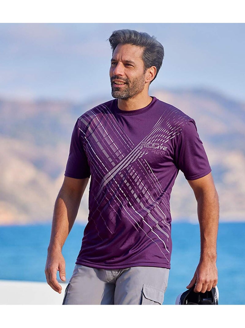 Lot de 3 Tee-shirts Sportmen   - ATLAS FOR MEN Blanc Violet Bleu - Kiabi