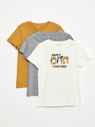 Lot de 3 tee-shirts style 'chien'
