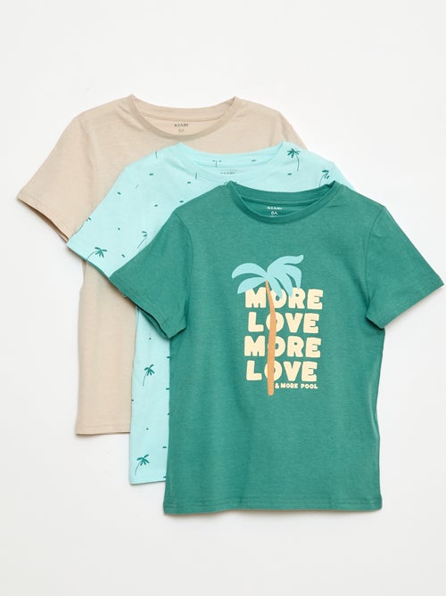 Lot de 3 tee-shirts style 'palmier' - Kiabi