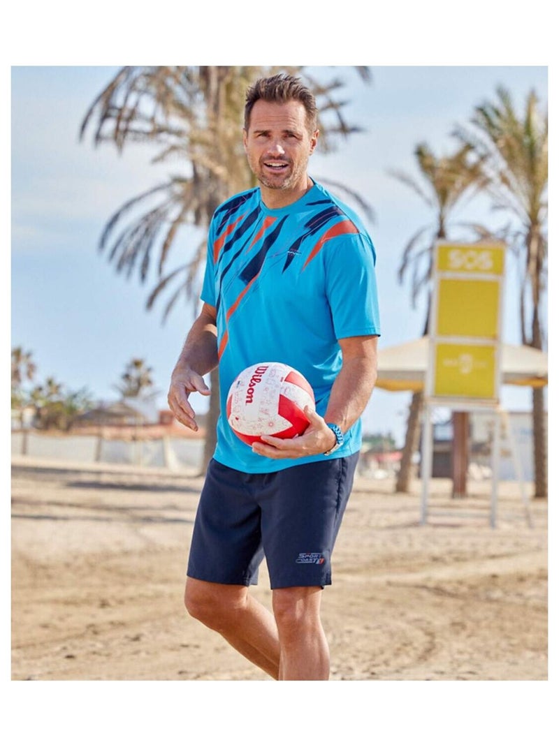 Lot de 3 Tee-Shirts Summer Sport   - ATLAS FOR MEN Bleu Orange Bleu - Kiabi