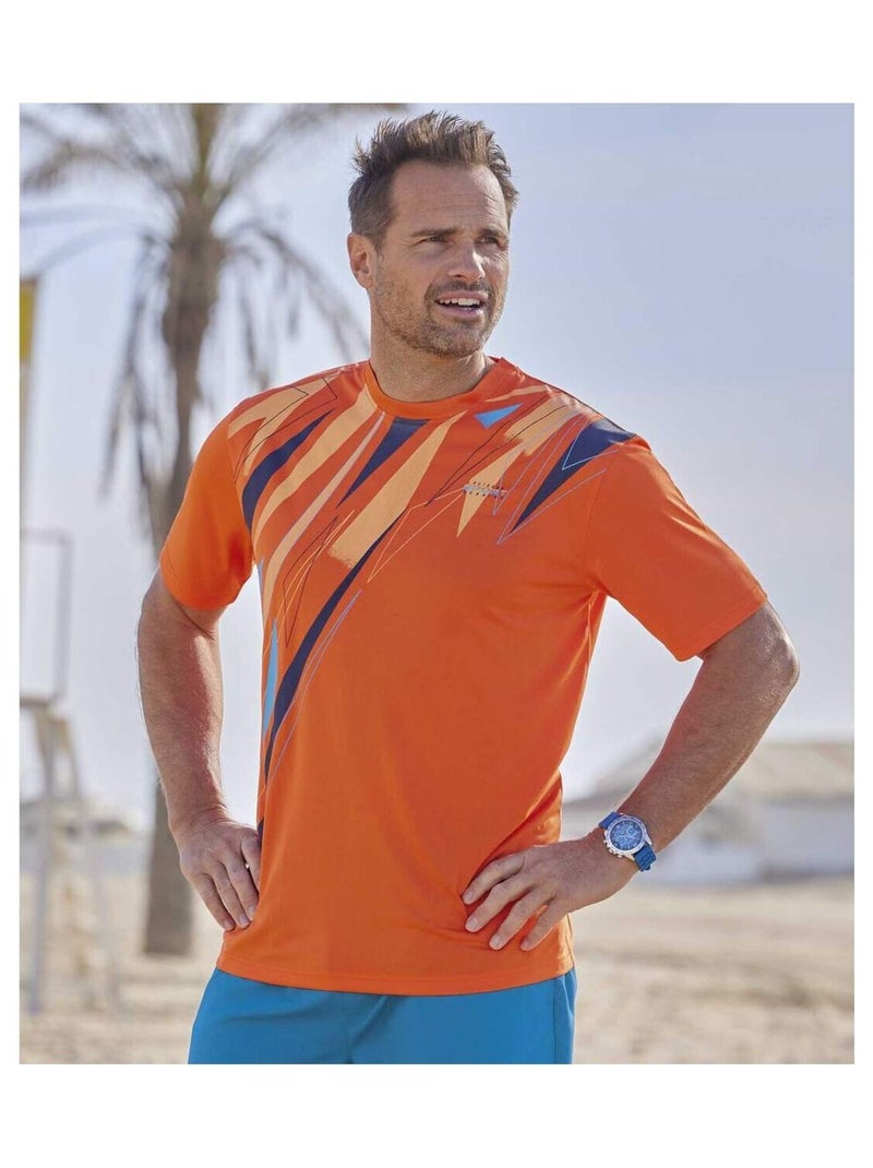 Lot de 3 Tee-Shirts Summer Sport   - ATLAS FOR MEN Bleu Orange Bleu - Kiabi