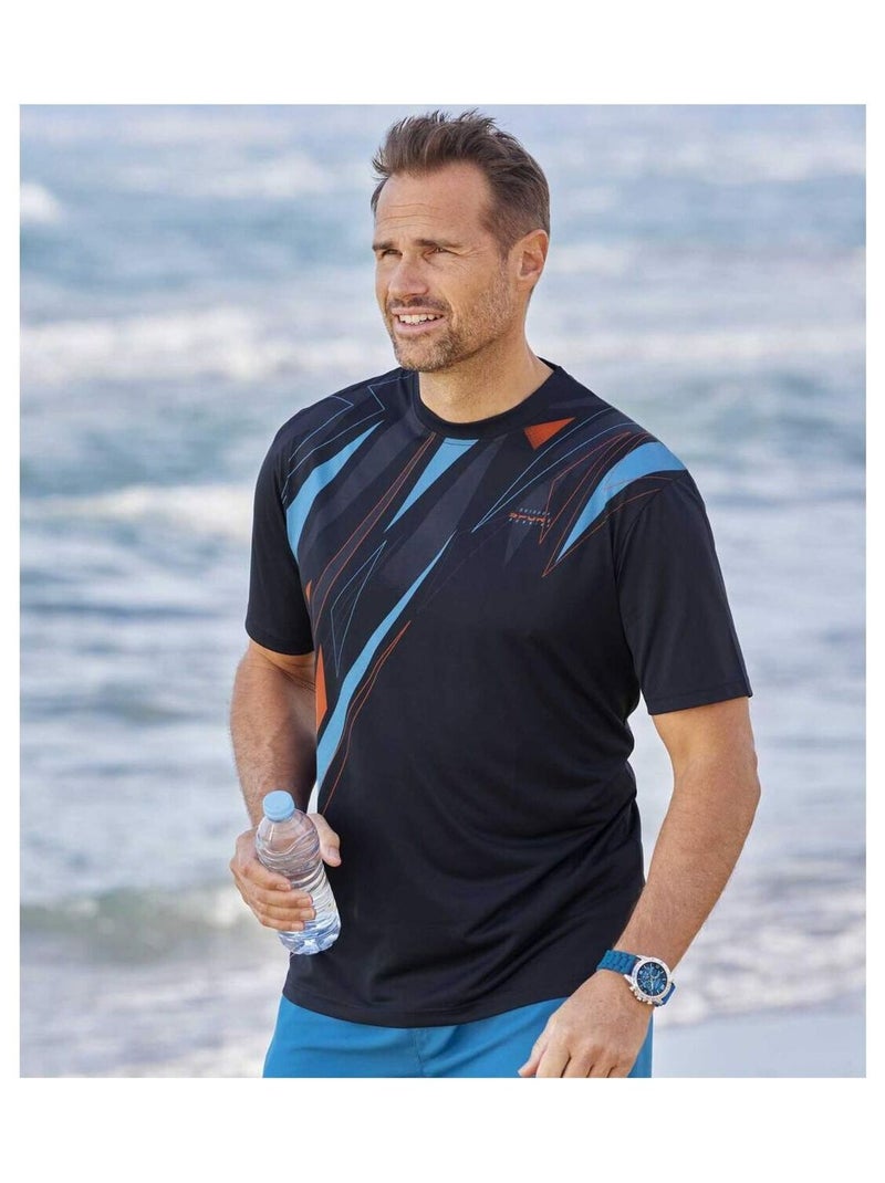 Lot de 3 Tee-Shirts Summer Sport   - ATLAS FOR MEN Bleu Orange Bleu - Kiabi