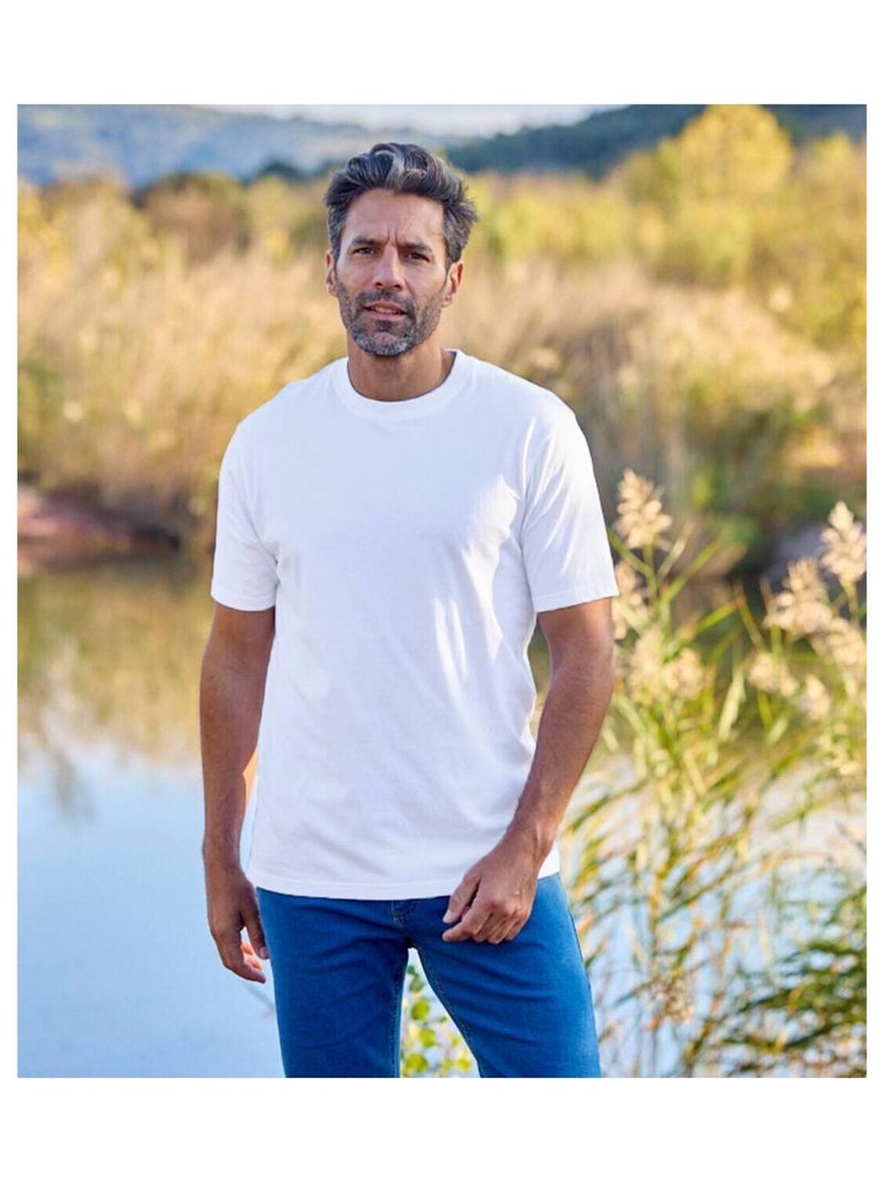 Lot de 3 Tee-Shirts Unis  - ATLAS FOR MEN Blanc - Kiabi
