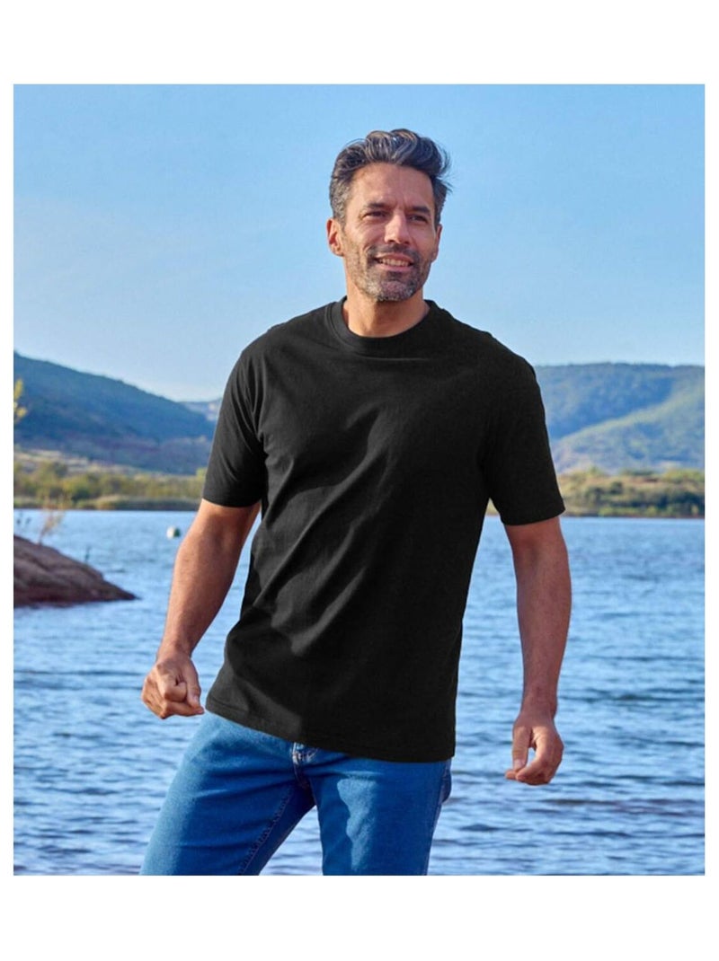 Lot de 3 Tee-Shirts Unis  - ATLAS FOR MEN Noir - Kiabi