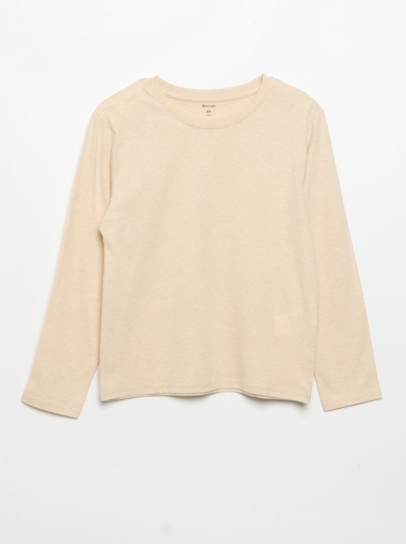 Lot de 3 tee-shirts unis Beige - Kiabi