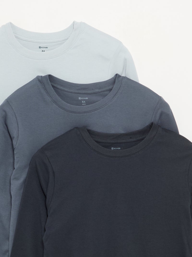 Lot de 3 tee-shirts unis Gris - Kiabi